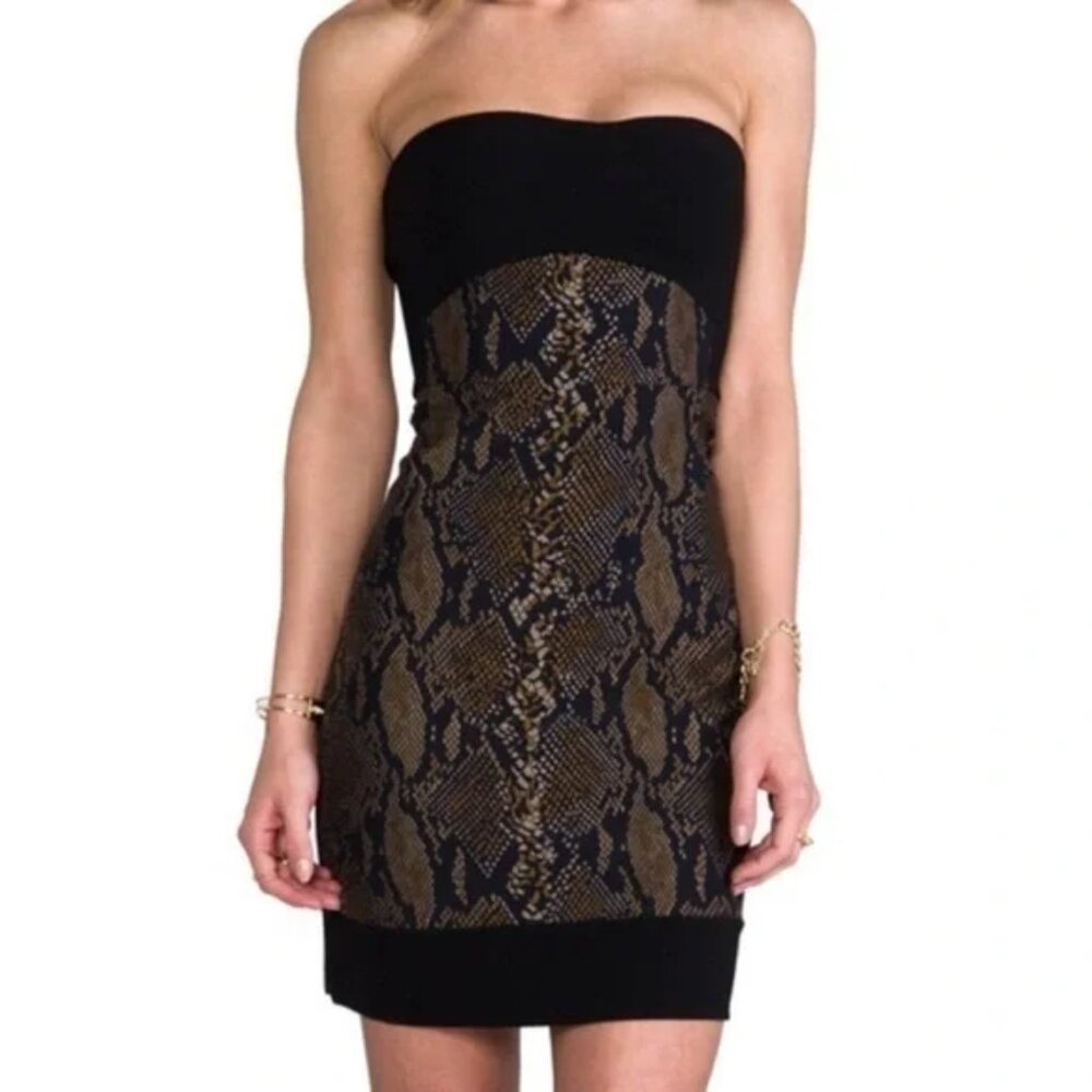 NWT - Diane Von Furstenberg Garland Two Strapless Snake Skin Print Dress, Size 4